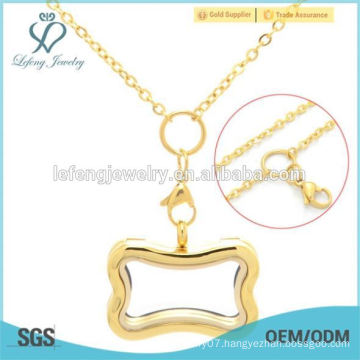 2.3mm 30" simple gold plated floating charm locket chain jewelry funny necklace